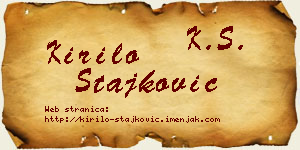 Kirilo Stajković vizit kartica